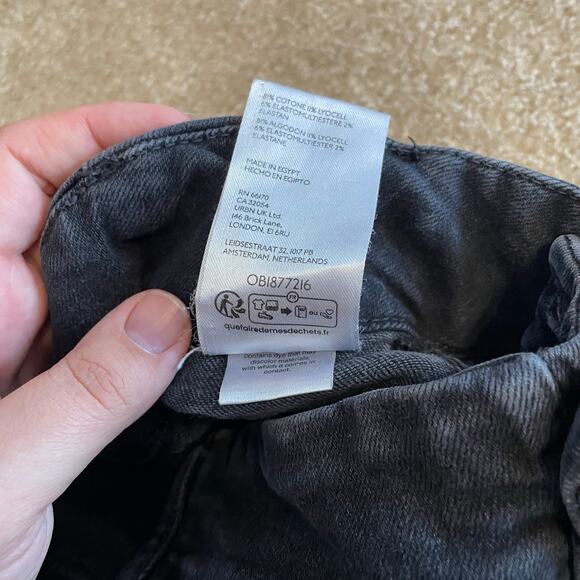 Anthro Colette High-Rise Crop Wide-Leg Jeans by Maeve SZ 31 Elm Black $130 EUC - Picture 9 of 12